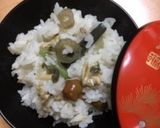 アサリ缶と山菜の炊きこみおこわ作り方4写真