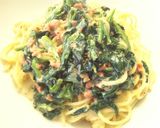 いちいち茹でない鮭と法蓮草クリームパスタ作り方10写真