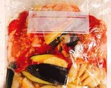 下味冷凍◎作業２つ！ナスと豚肉の生姜焼き作り方1写真