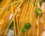 鍋の素を使ったアラビアータ風パスタ作り方2写真