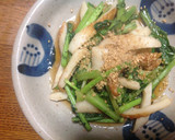 かぶの葉とちくわの醤油炒め作り方4写真