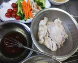 豚しゃぶDe冷やし中華バラ薄焼き卵❤️作り方2写真
