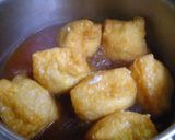 油揚げの肉詰め@チーズ入り、の煮物作り方6写真