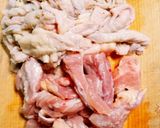 鶏皮とセセリの甘辛唐揚げ❤作り方1写真