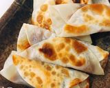餃子の皮で大葉みそチーズ焼き作り方5写真