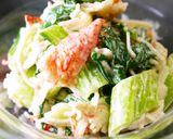 青梗菜･新玉ねぎ･カニカマの中華スープ煮作り方5写真