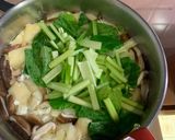 小松菜と椎茸、油揚げのお味噌汁作り方3写真