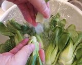 青梗菜とひき肉と春雨の和え物作り方1写真