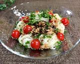 旨!ツルっと汁なし☘️ツナトマ素麺作り方4写真