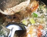 BBQ残り、、スープ作り方4写真
