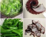 スナップえんどう&タコのガーリック炒め♪作り方1写真
