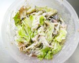 レンジしめじカニカマレタス胡麻マヨサラダ作り方5写真