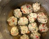 ふわっ〜しそ入り鶏団子の餡掛け煮物♧作り方3写真