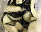ナスとひき肉とサラダに豆炒めタイカレー味作り方2写真