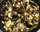 ナスとひき肉とサラダに豆炒めタイカレー味作り方9写真