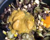 ナスとひき肉とサラダに豆炒めタイカレー味作り方10写真