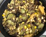 ナスとひき肉とサラダに豆炒めタイカレー味作り方11写真