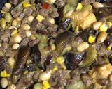 ナスとひき肉とサラダに豆炒めタイカレー味作り方12写真