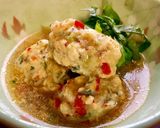 ふわっ〜しそ入り鶏団子の餡掛け煮物♧作り方4写真