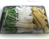 榎茸と水菜と油揚げの煮付け♪作り方1写真