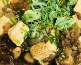 合挽肉と茸＆玉葱★プリプリ煮詰め麻婆豆腐作り方4写真