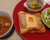 NO.1目玉焼きトースト♡フライパン不要作り方13写真