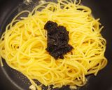 かき醤油のり佃煮の和風パスタ作り方4写真