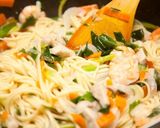 エビと豚肉の簡単ねぎ塩焼きそば作り方8写真