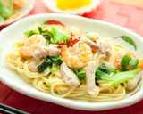 エビと豚肉の簡単ねぎ塩焼きそば作り方9写真