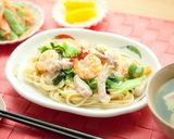 エビと豚肉の簡単ねぎ塩焼きそば作り方10写真