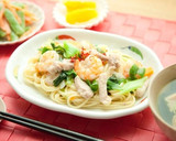 エビと豚肉の簡単ねぎ塩焼きそば作り方10写真