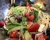 夏味！トマトと牛肉の冷製サラダパスタ作り方4写真