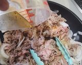 甘じょっぱ肉旨❤冷やし牛すき月見うどん❤作り方4写真