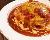 玉葱の器で♡トマトチーズ煮込みハンバーグ作り方7写真