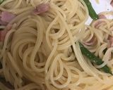 焦がしニンニクとアスパラベーコンのパスタ作り方3写真