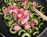 豚肉と梅干しのゴーヤチャンプルー作り方2写真
