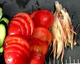 トマトときゅうりと茗荷のおつまみサラダ作り方2写真