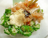 簡単！オクラと蒸し鶏の麻辣和え作り方3写真