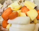 鶏もも肉と根菜＆緑黄色野菜のシチュー作り方1写真