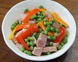 グリンピースとパプリカの炒め物作り方3写真