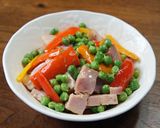 グリンピースとパプリカの炒め物作り方4写真