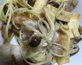 簡単　油揚げと豚肉のパスタ作り方4写真