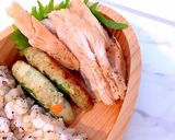 5月31日 蒸し鶏と鶏ハンバーグ 海苔弁作り方3写真