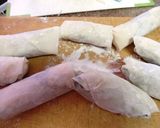 鶏みそとはんぺんのヘルシー春巻作り方3写真