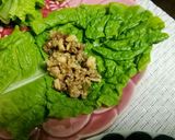 サンチュで包む松の実入り肉味噌♪作り方5写真