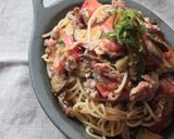 なすとトマトの甘味噌パスタ作り方6写真