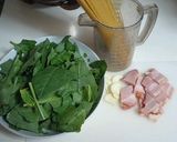 ベーコンとほうれん草のパスタ作り方1写真