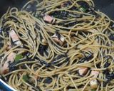 ひじきとベーコンのペペロンチーノ風パスタ作り方9写真