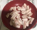 豚トロで豚キムチ作り方1写真
