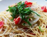 トマトとちりめんじゃこのガーリックパスタ作り方5写真
